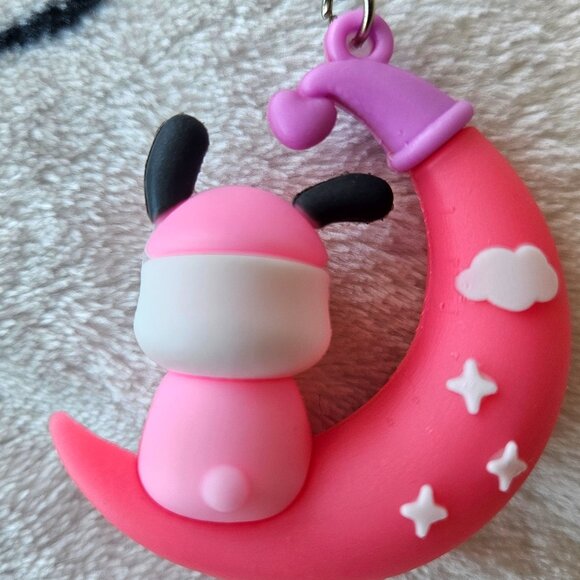 New Pochacco on Pink Moon Keychain - Picture 2 of 2